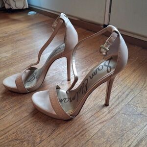 Sam Edelman Nude Blush T-Strap Stiletto Heels